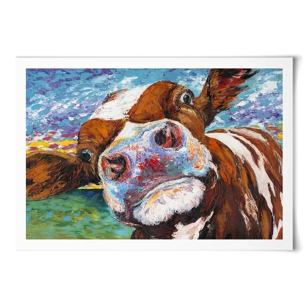Curious Cow Art Print Curious Cow Art Print wall art product Carolee Vitaletti