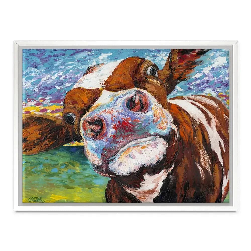 Curious Cow Canvas Print Curious Cow Canvas Print wall art product Carolee Vitaletti