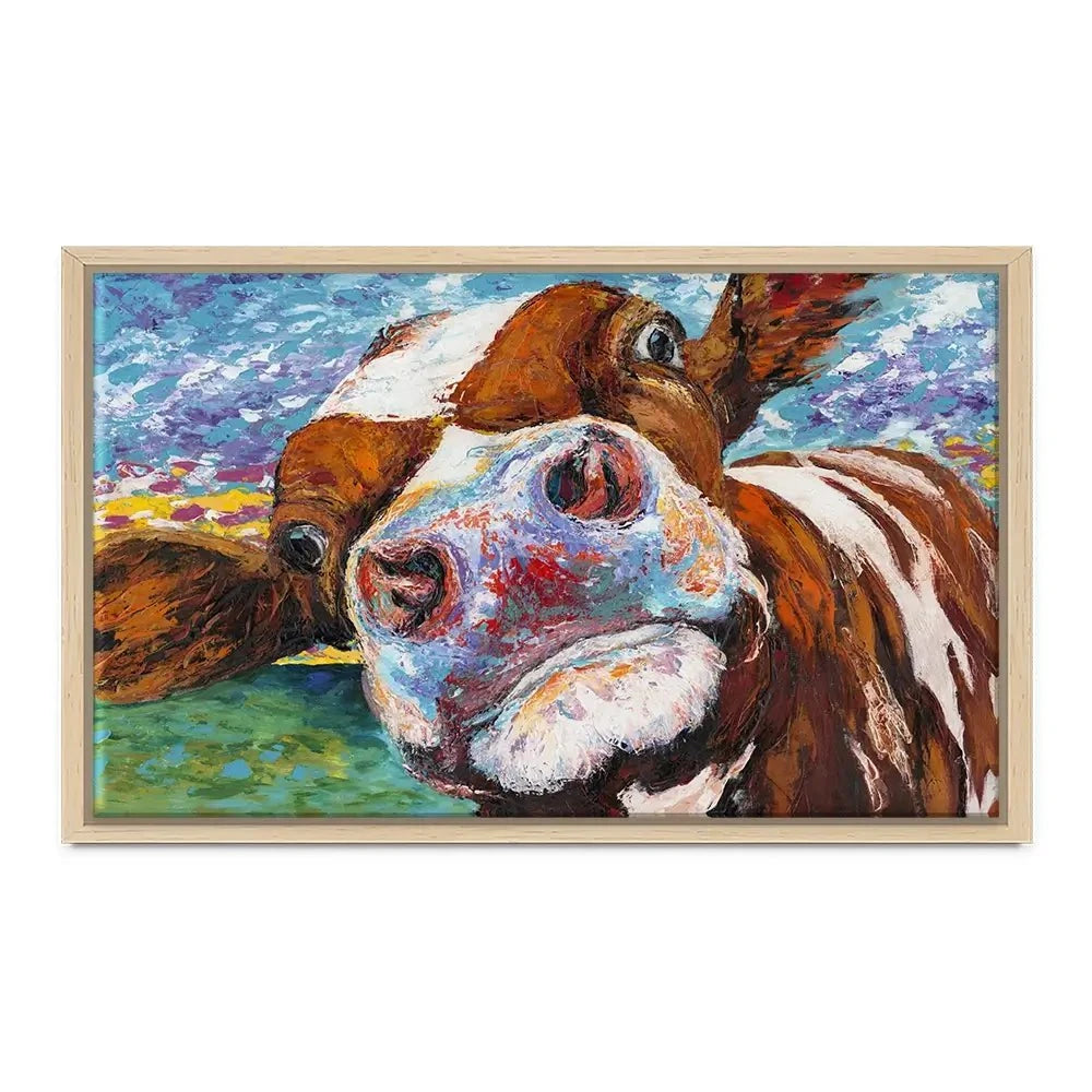 Curious Cow Canvas Print Curious Cow Canvas Print wall art product Carolee Vitaletti