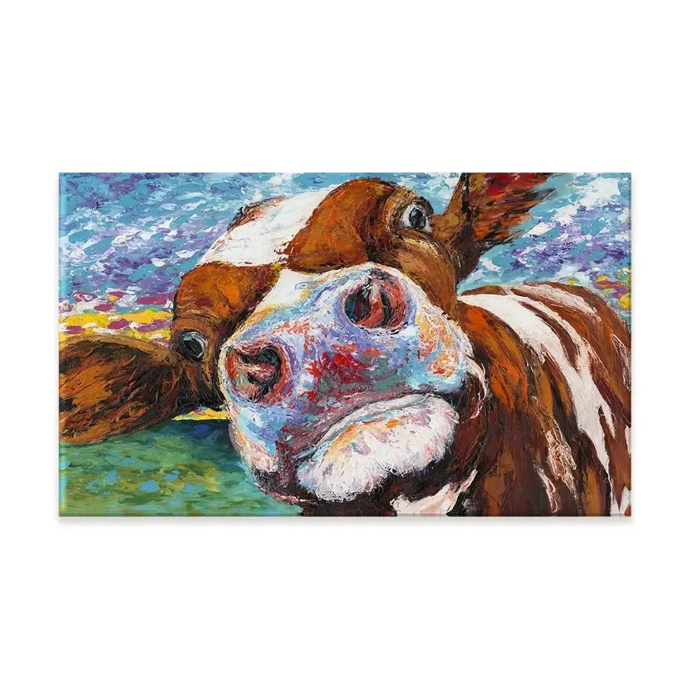 Curious Cow Canvas Print Curious Cow Canvas Print wall art product Carolee Vitaletti