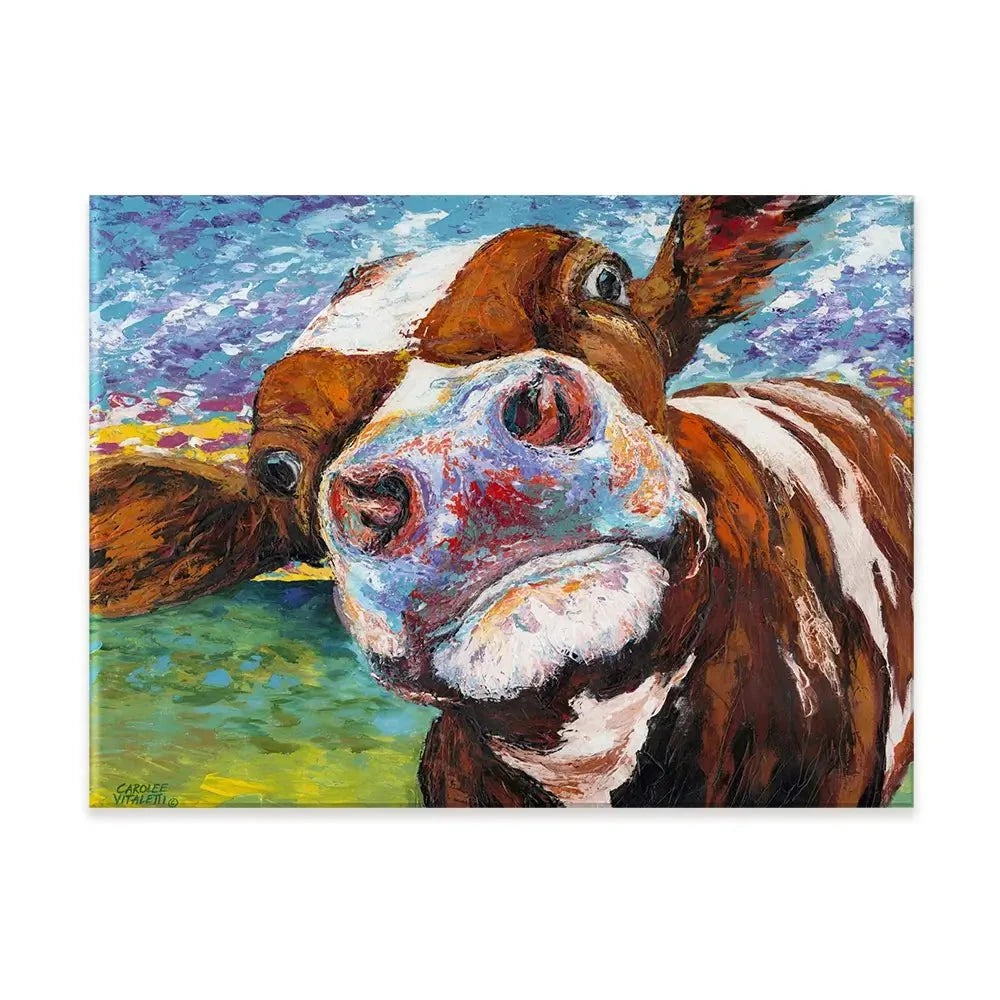 Curious Cow Canvas Print Curious Cow Canvas Print wall art product Carolee Vitaletti