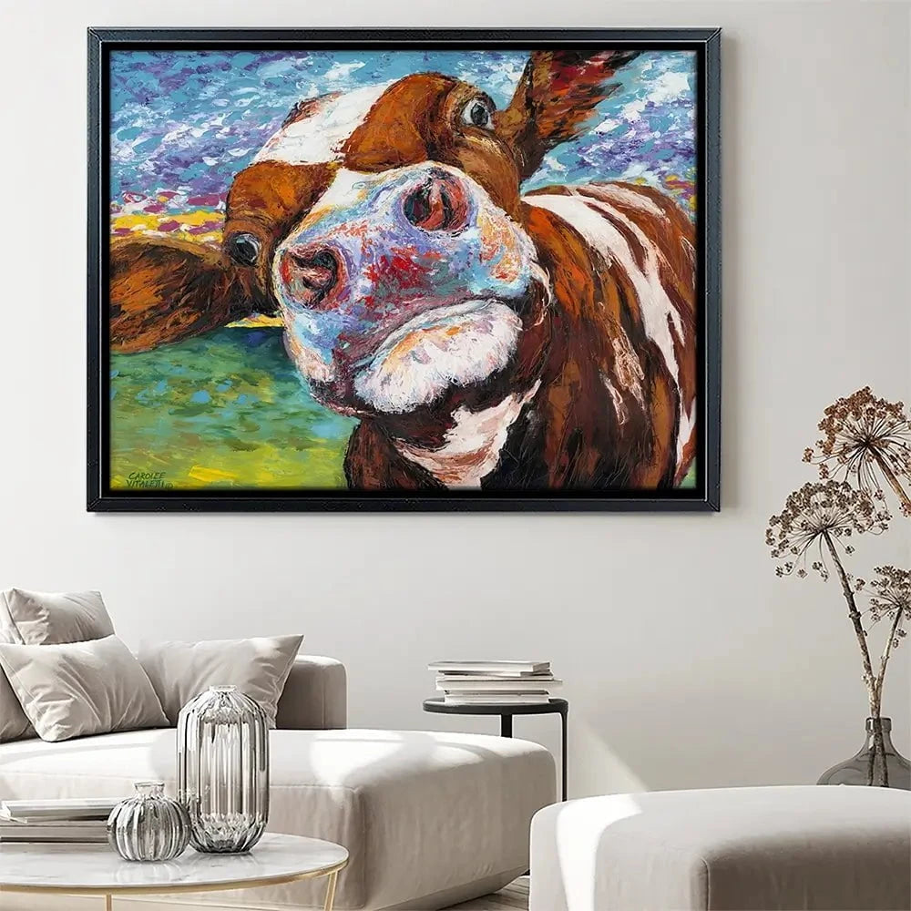 Curious Cow Canvas Print Curious Cow Canvas Print wall art product Carolee Vitaletti