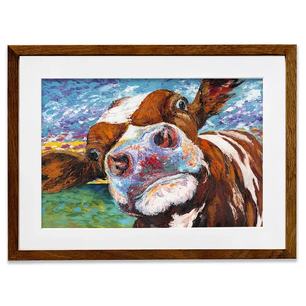 Curious Cow Framed Art Print Curious Cow Framed Art Print wall art product Carolee Vitaletti