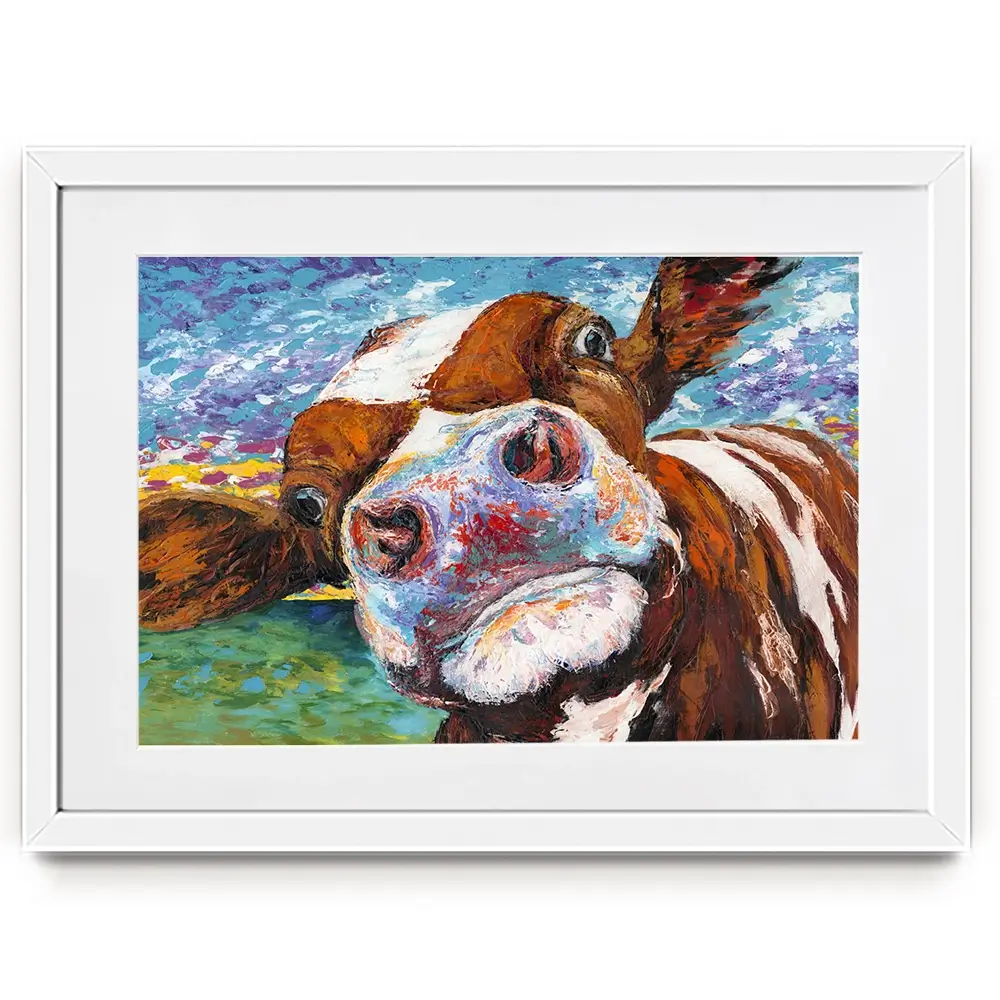 Curious Cow Framed Art Print Curious Cow Framed Art Print wall art product Carolee Vitaletti