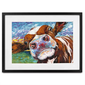 Curious Cow Framed Art Print Curious Cow Framed Art Print wall art product Carolee Vitaletti