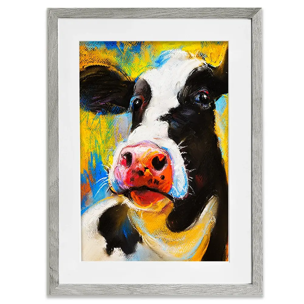 Cute Cow Portrait Framed Art Print Cute Cow Portrait Framed Art Print wall art product Ivailo Nikolov / Shutterstock