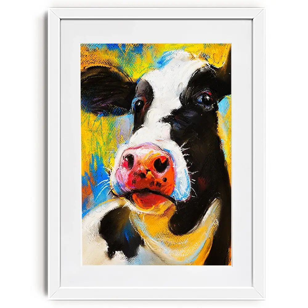 Cute Cow Portrait Framed Art Print Cute Cow Portrait Framed Art Print wall art product Ivailo Nikolov / Shutterstock