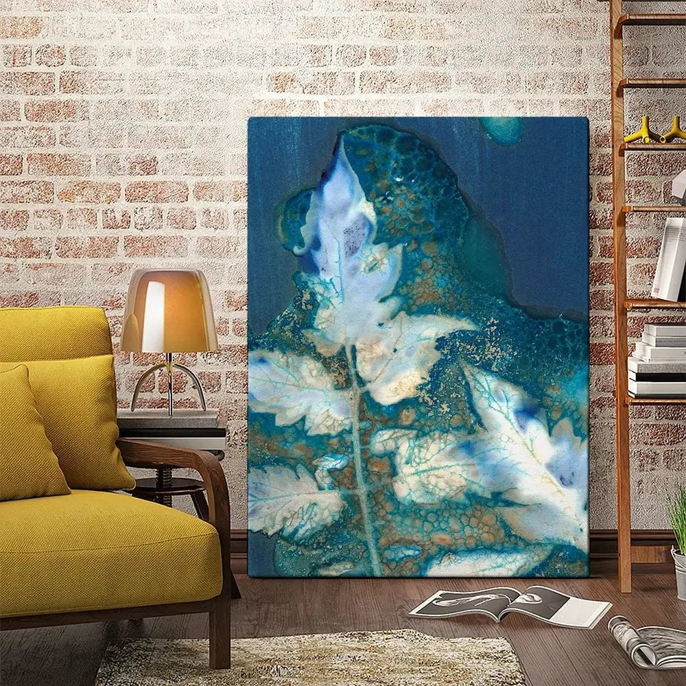 Cyanotype Leaves Canvas Print Cyanotype Leaves Canvas Print wall art product Regina Moore