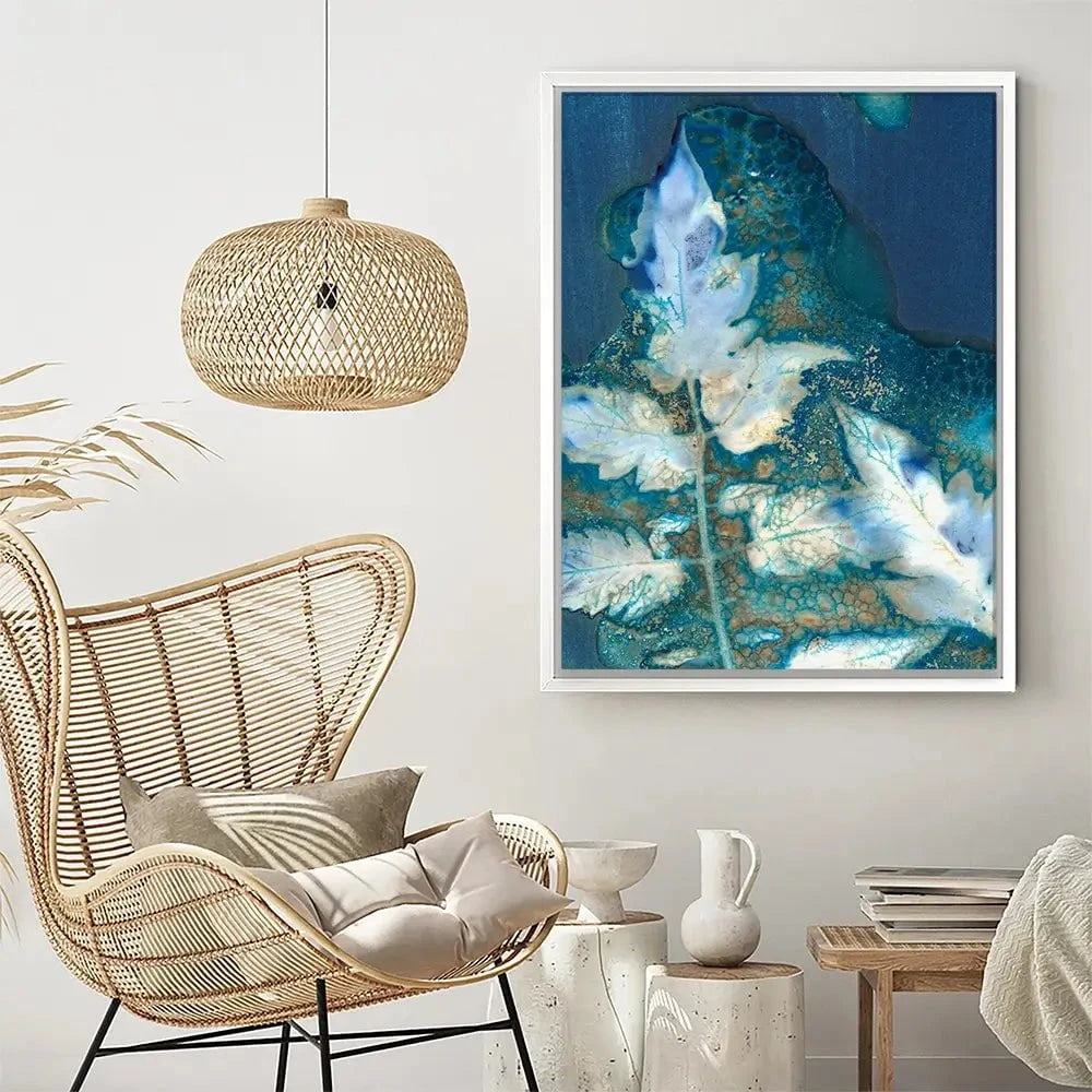Cyanotype Leaves Canvas Print Cyanotype Leaves Canvas Print wall art product Regina Moore