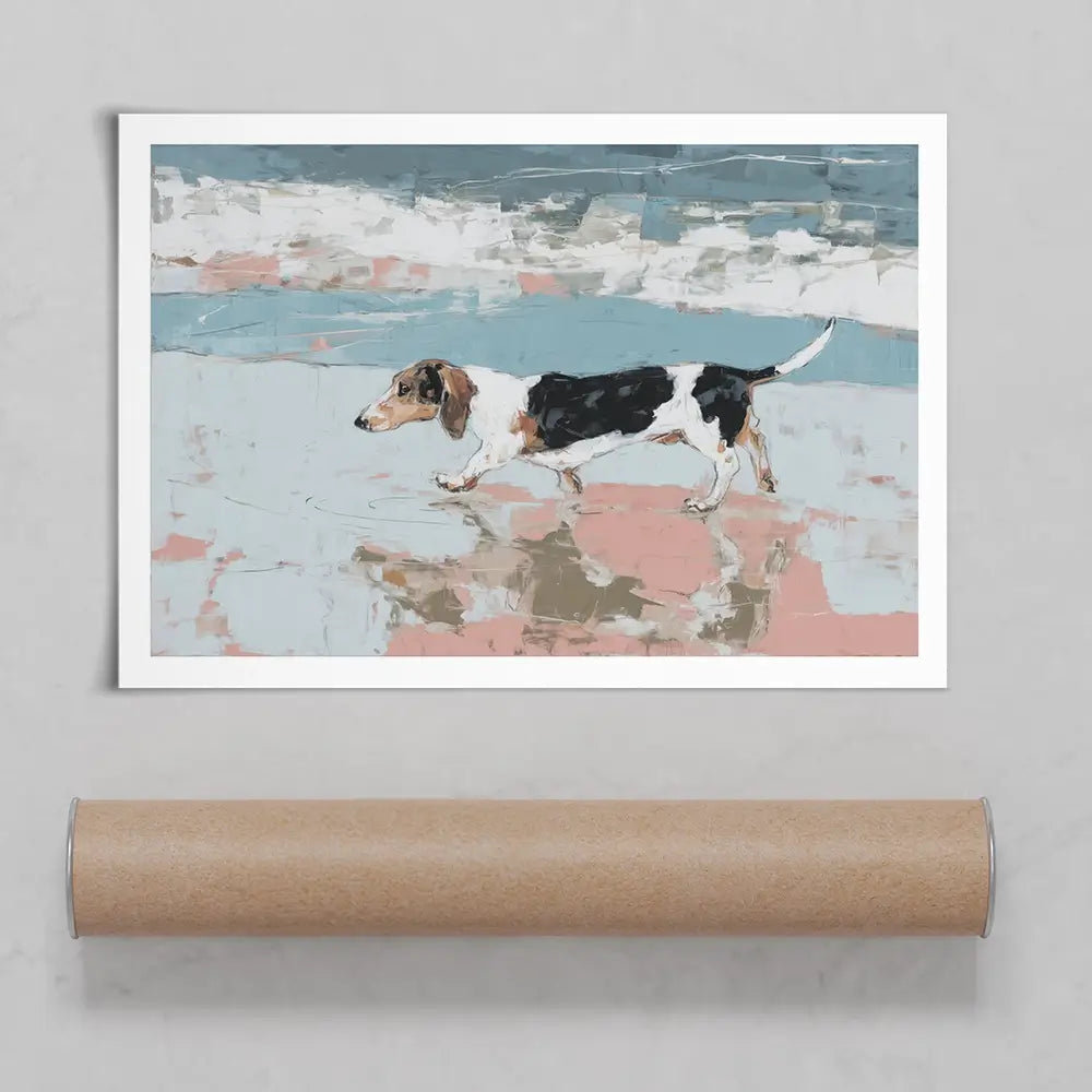 Dachshund At The Beach Art Print Dachshund At The Beach Art Print wall art product Chromatic Storm Studio
