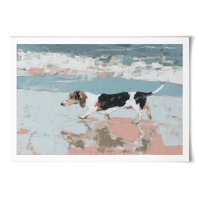 Dachshund At The Beach Art Print Dachshund At The Beach Art Print wall art product Chromatic Storm Studio