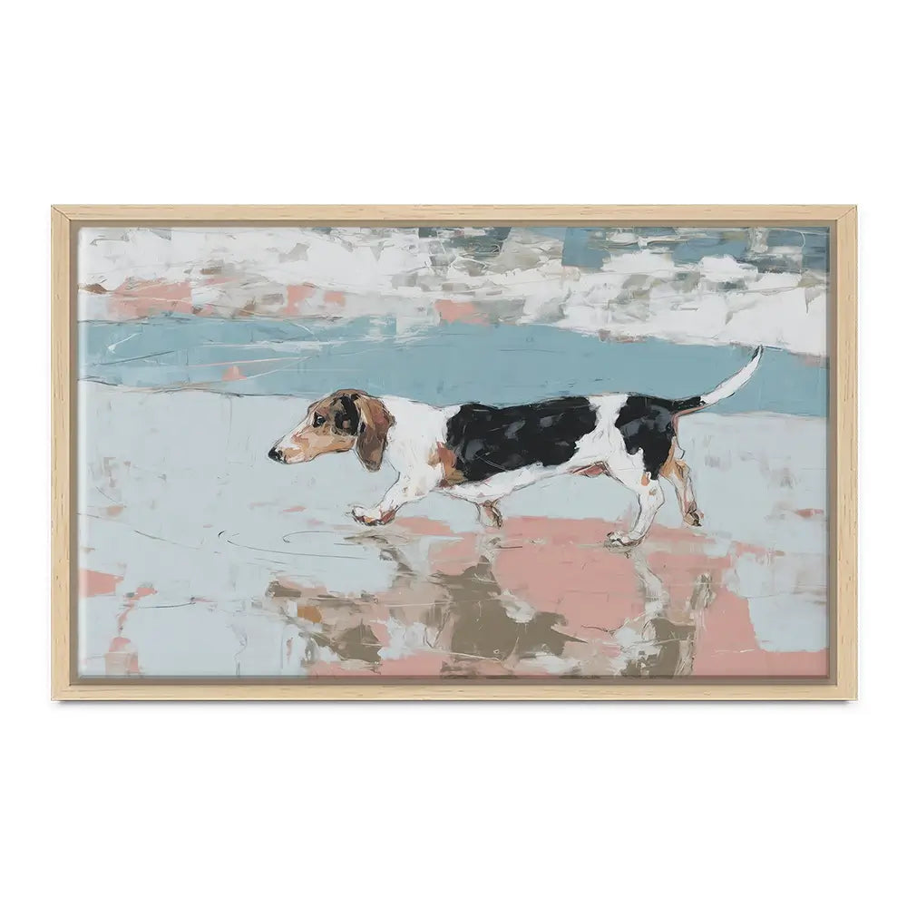 Dachshund At The Beach Canvas Print Dachshund At The Beach Canvas Print wall art product Chromatic Storm Studio
