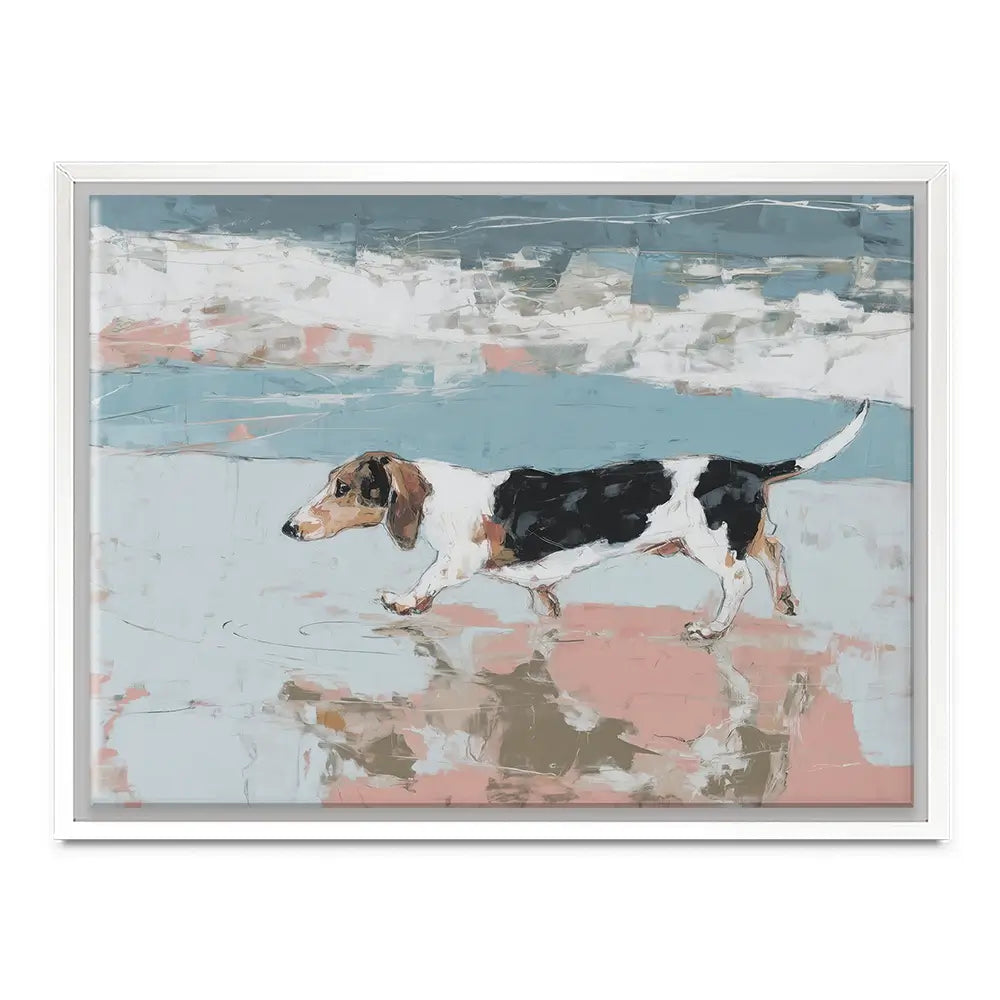 Dachshund At The Beach Canvas Print Dachshund At The Beach Canvas Print wall art product Chromatic Storm Studio