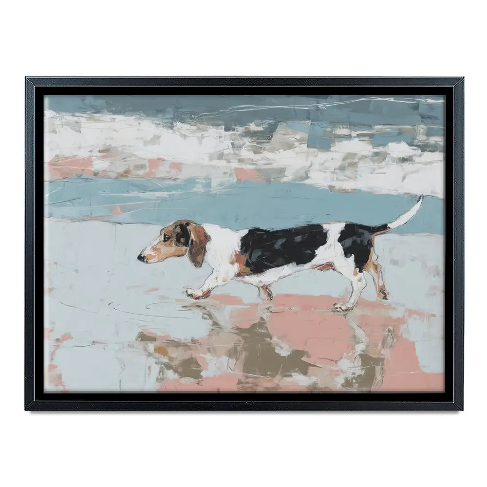 Dachshund At The Beach Canvas Print Dachshund At The Beach Canvas Print wall art product Chromatic Storm Studio