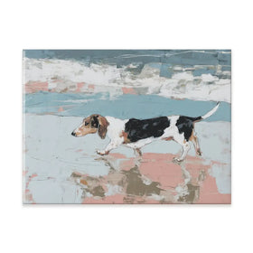 Dachshund At The Beach Canvas Print Dachshund At The Beach Canvas Print wall art product Chromatic Storm Studio