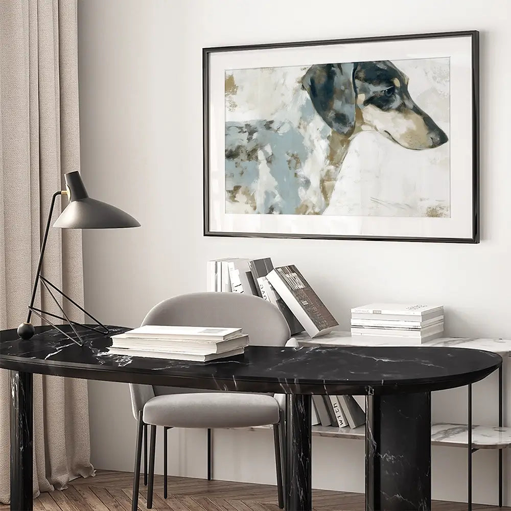 Dachshund In Painterly Profile Framed Art Print Dachshund In Painterly Profile Framed Art Print wall art product Chromatic Storm Studio