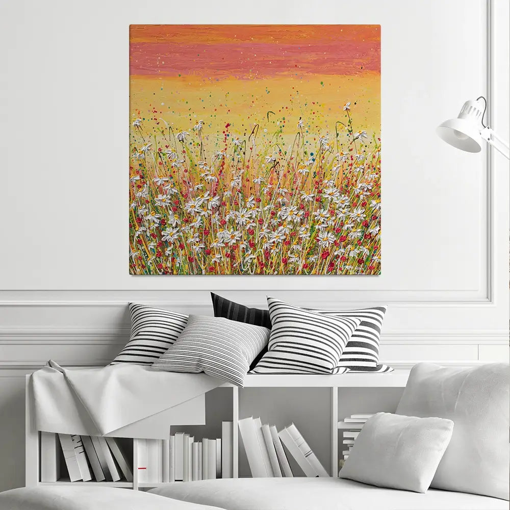 Daisies At Sunset Canvas Print Daisies At Sunset Canvas Print wall art product Olga Tkachyk