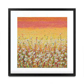 Daisies At Sunset Square Framed Art Print Daisies At Sunset Square Framed Art Print wall art product Olga Tkachyk