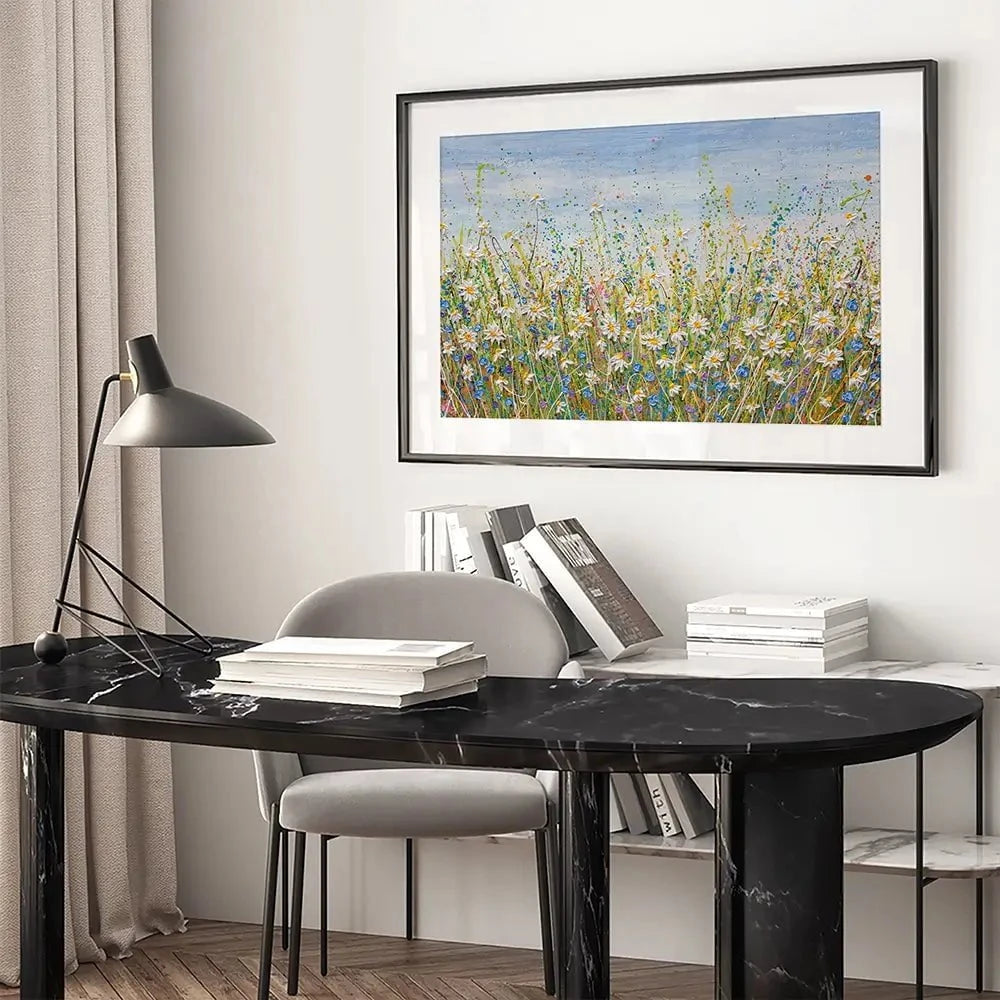 Daisies In July Framed Art Print Daisies In July Framed Art Print wall art product Olga Tkachyk