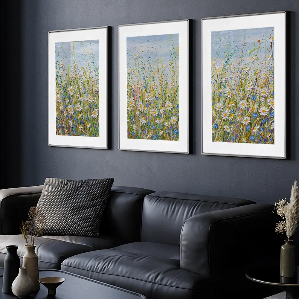 Daisies In July Framed Art Print Trio Daisies In July Framed Art Print Trio wall art product Olga Tkachyk