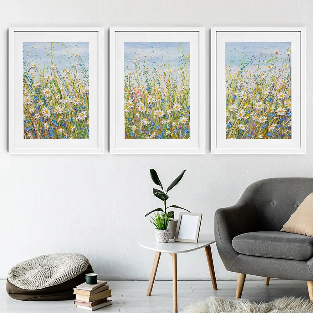 Daisies In July Framed Art Print Trio Daisies In July Framed Art Print Trio wall art product Olga Tkachyk