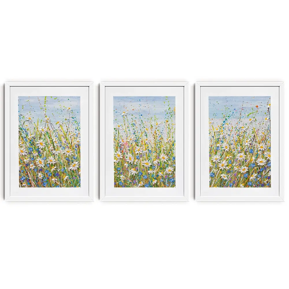 Daisies In July Framed Art Print Trio Daisies In July Framed Art Print Trio wall art product Olga Tkachyk