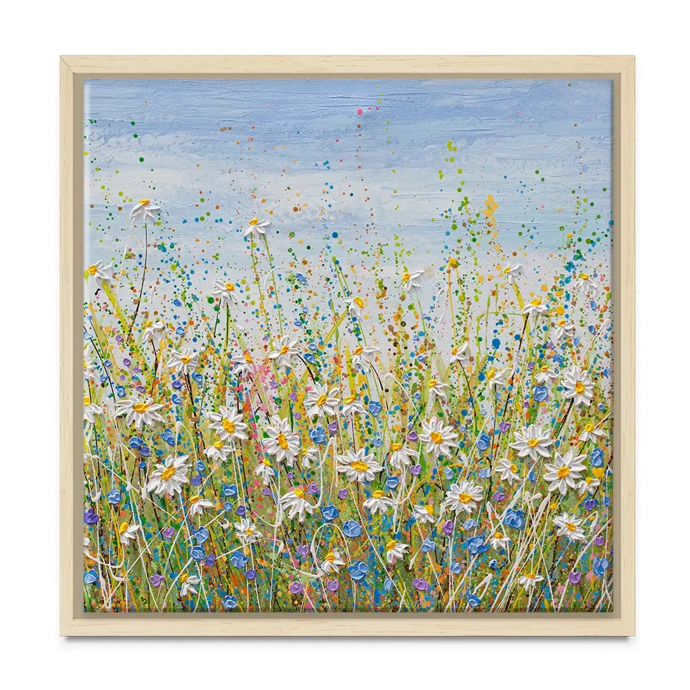 Daisies In July Square Canvas Print Daisies In July Square Canvas Print wall art product Olga Tkachyk