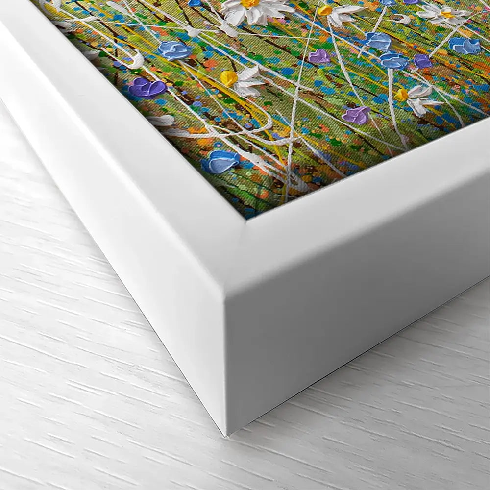 Daisies In July Square Canvas Print Daisies In July Square Canvas Print wall art product Olga Tkachyk