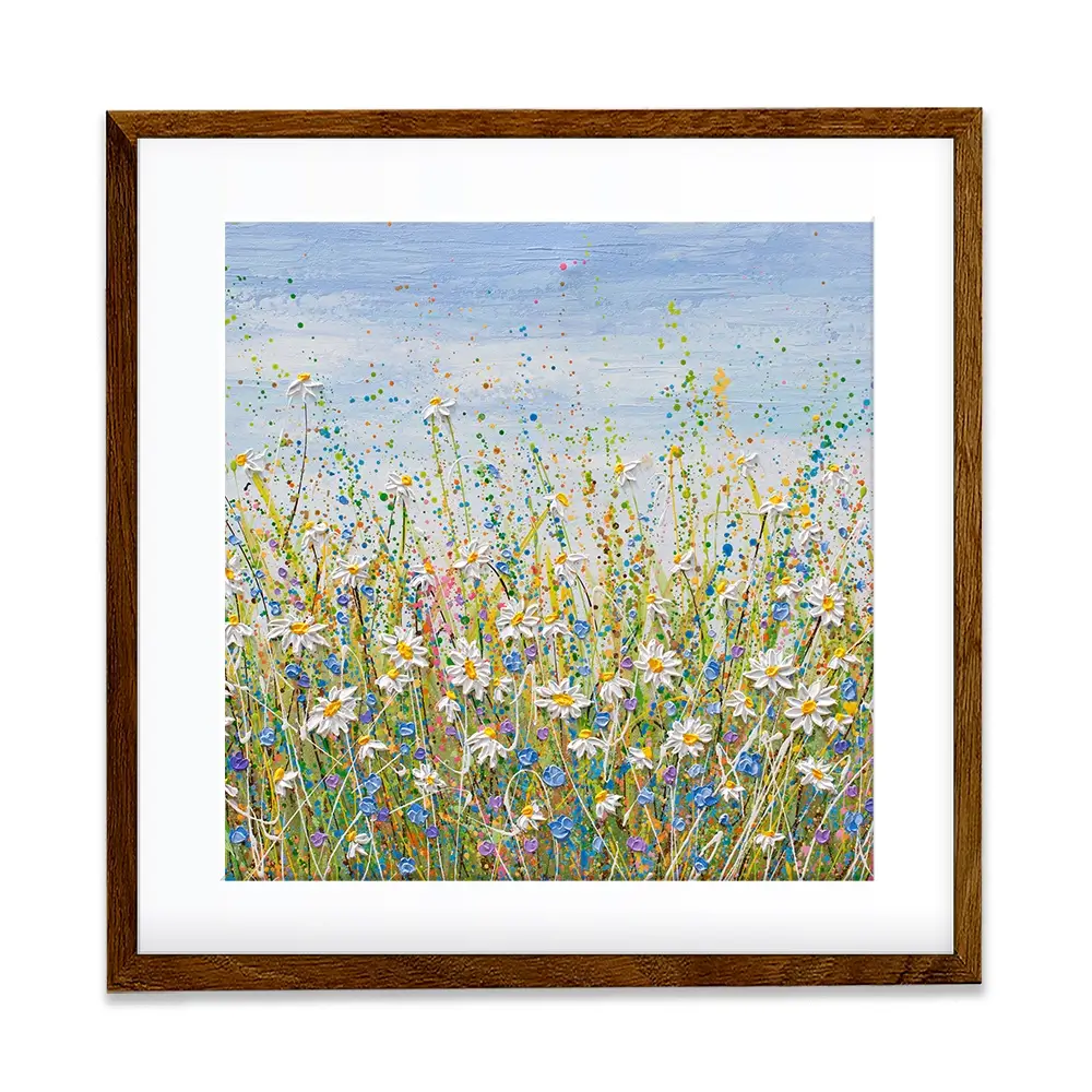 Daisies In July Square Framed Art Print Daisies In July Square Framed Art Print wall art product Olga Tkachyk