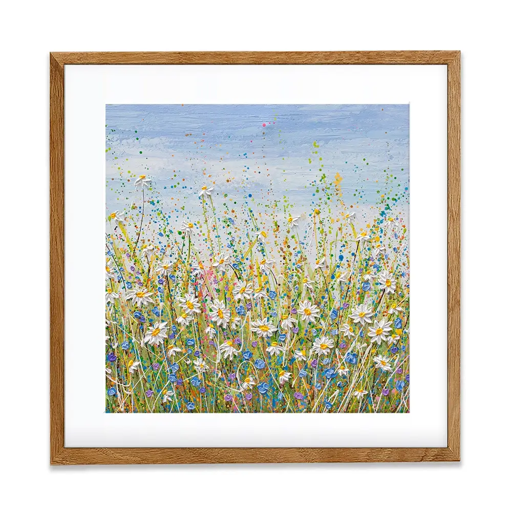 Daisies In July Square Framed Art Print Daisies In July Square Framed Art Print wall art product Olga Tkachyk
