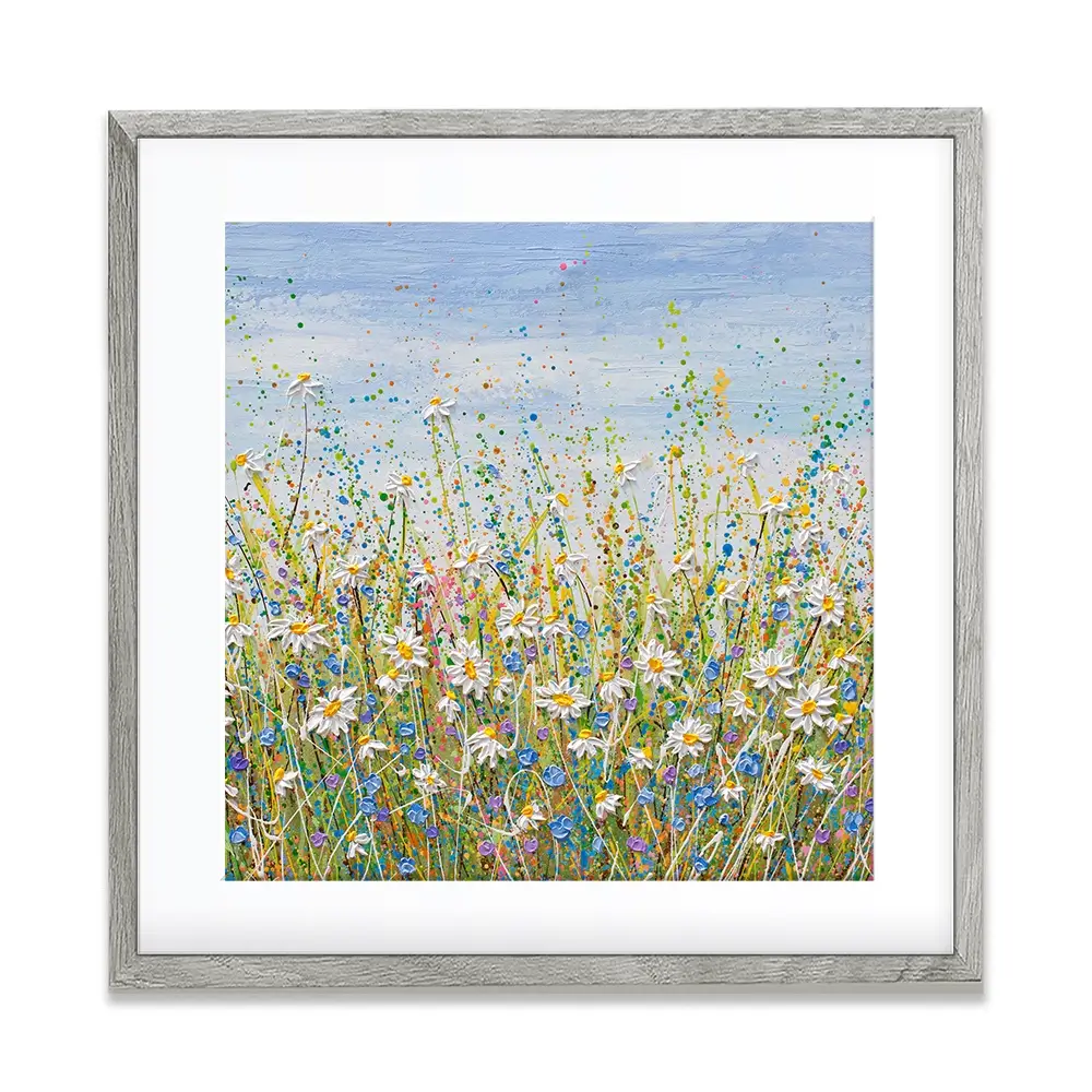 Daisies In July Square Framed Art Print Daisies In July Square Framed Art Print wall art product Olga Tkachyk