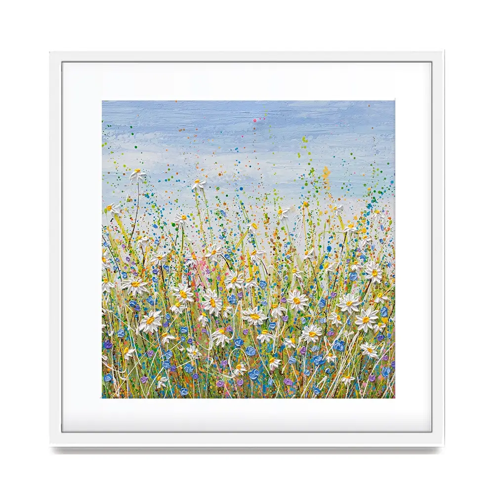 Daisies In July Square Framed Art Print Daisies In July Square Framed Art Print wall art product Olga Tkachyk