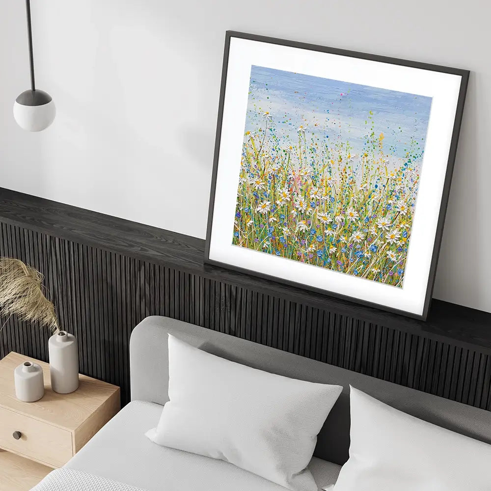 Daisies In July Square Framed Art Print Daisies In July Square Framed Art Print wall art product Olga Tkachyk