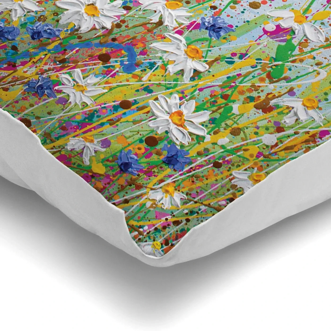 Daisy Splash Cushion Daisy Splash Cushion wall art product Olga Tkachyk