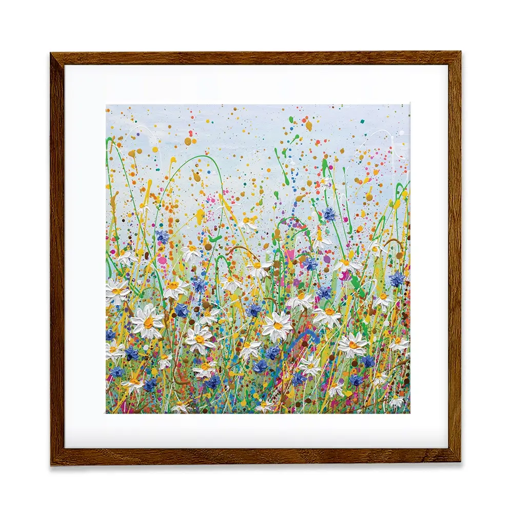 Daisy Splash Square Framed Art Print Daisy Splash Square Framed Art Print wall art product Olga Tkachyk