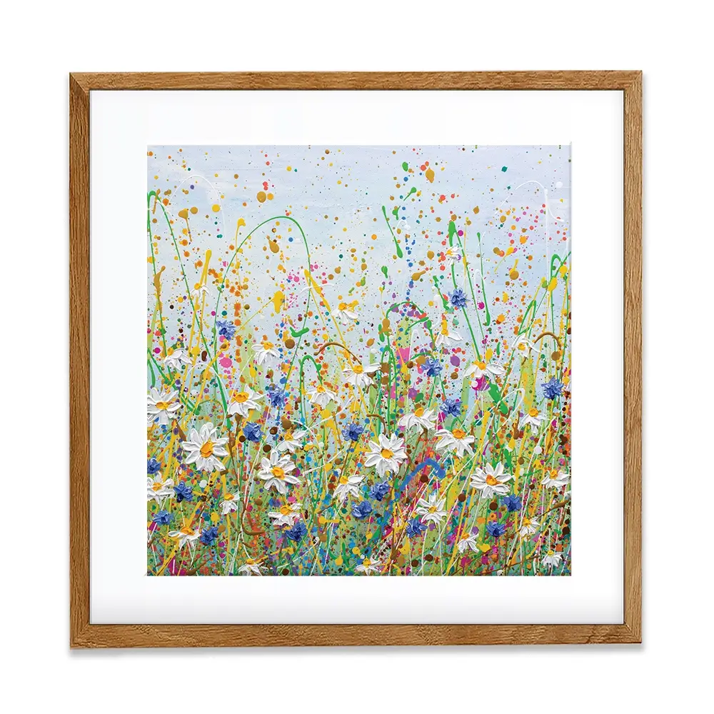 Daisy Splash Square Framed Art Print Daisy Splash Square Framed Art Print wall art product Olga Tkachyk