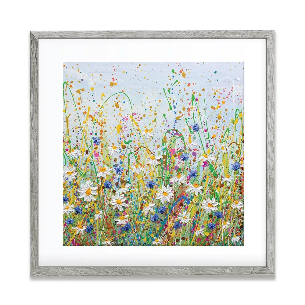 Daisy Splash Square Framed Art Print Daisy Splash Square Framed Art Print wall art product Olga Tkachyk