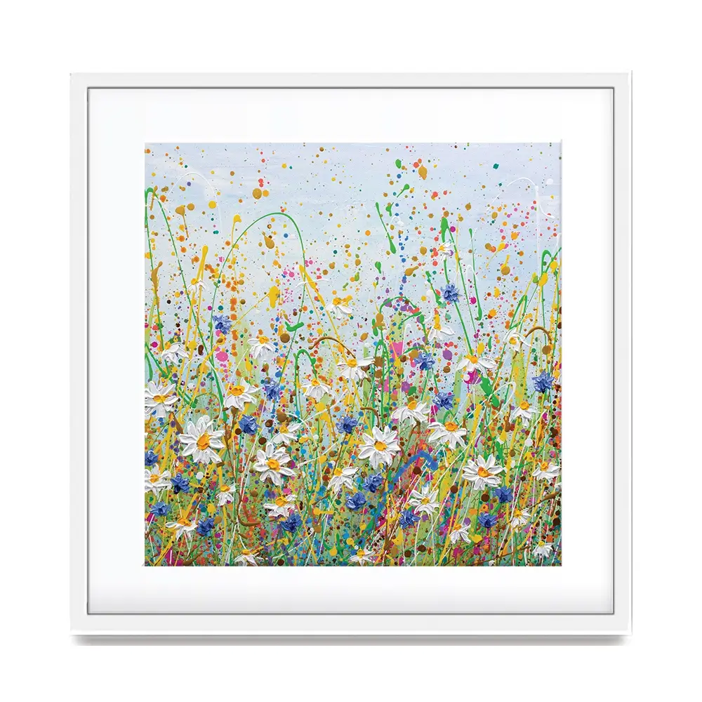 Daisy Splash Square Framed Art Print Daisy Splash Square Framed Art Print wall art product Olga Tkachyk
