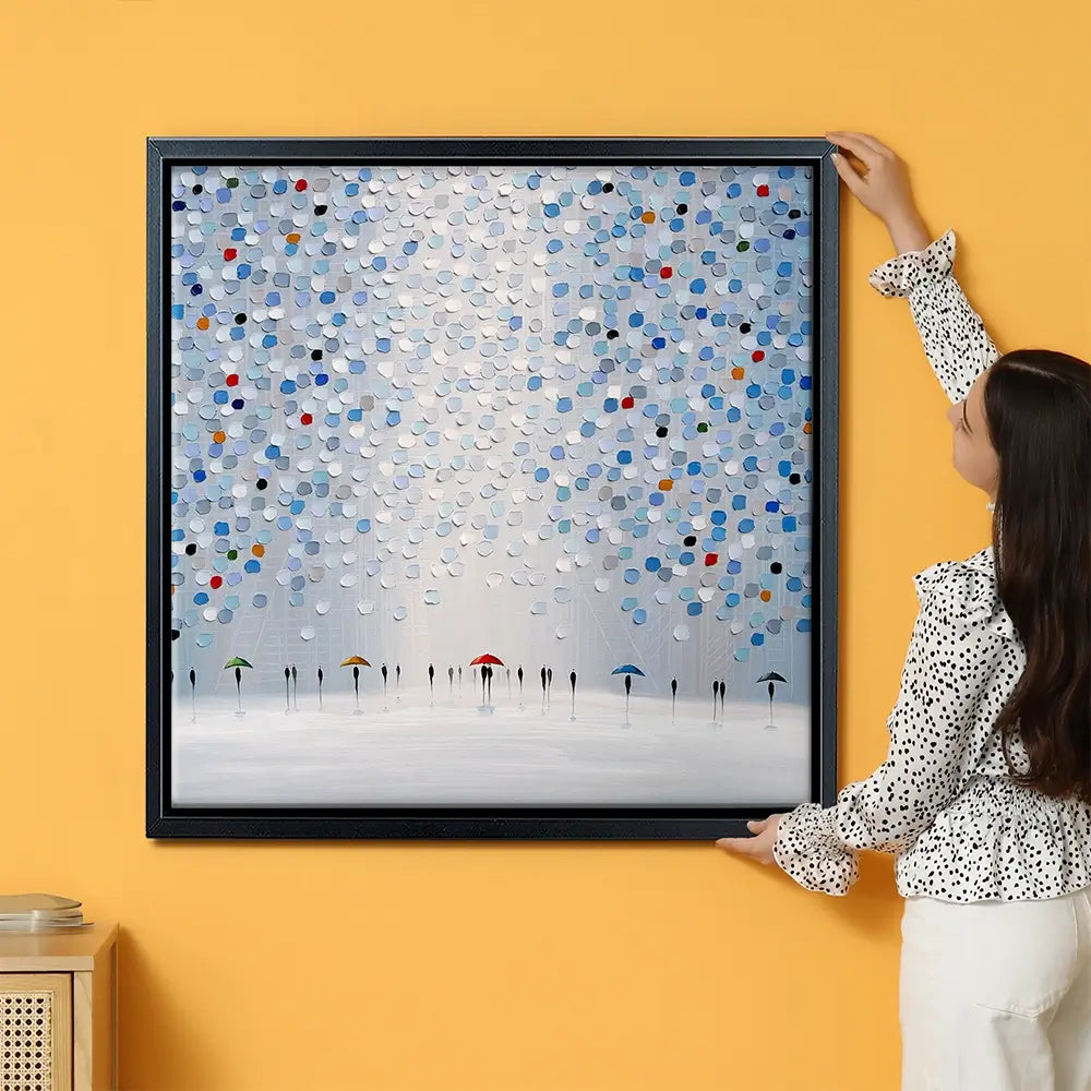 Dancing In The Pale Blue Rain Oversized Canvas Print Dancing In The Pale Blue Rain Oversized Canvas Print wall art product Ekaterina Ermilkina