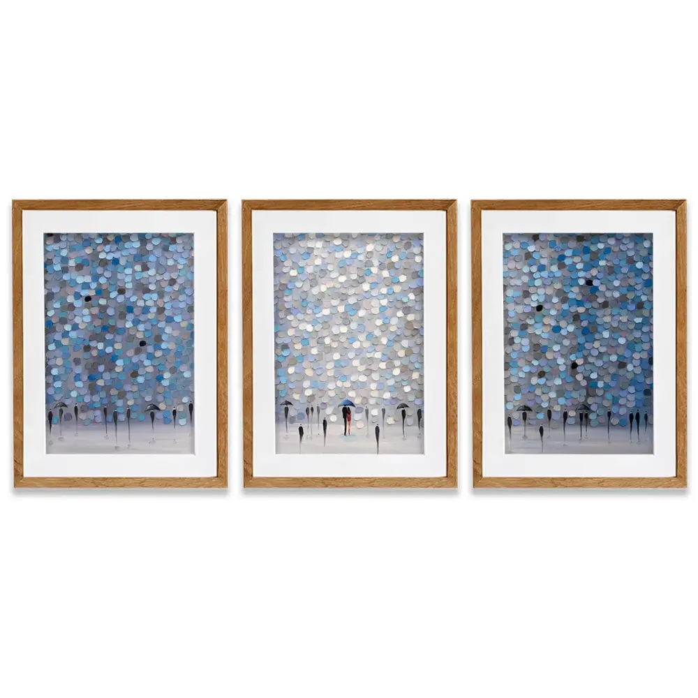 Dancing Rain Framed Art Print Trio Dancing Rain Framed Art Print Trio wall art product Ekaterina Ermilkina