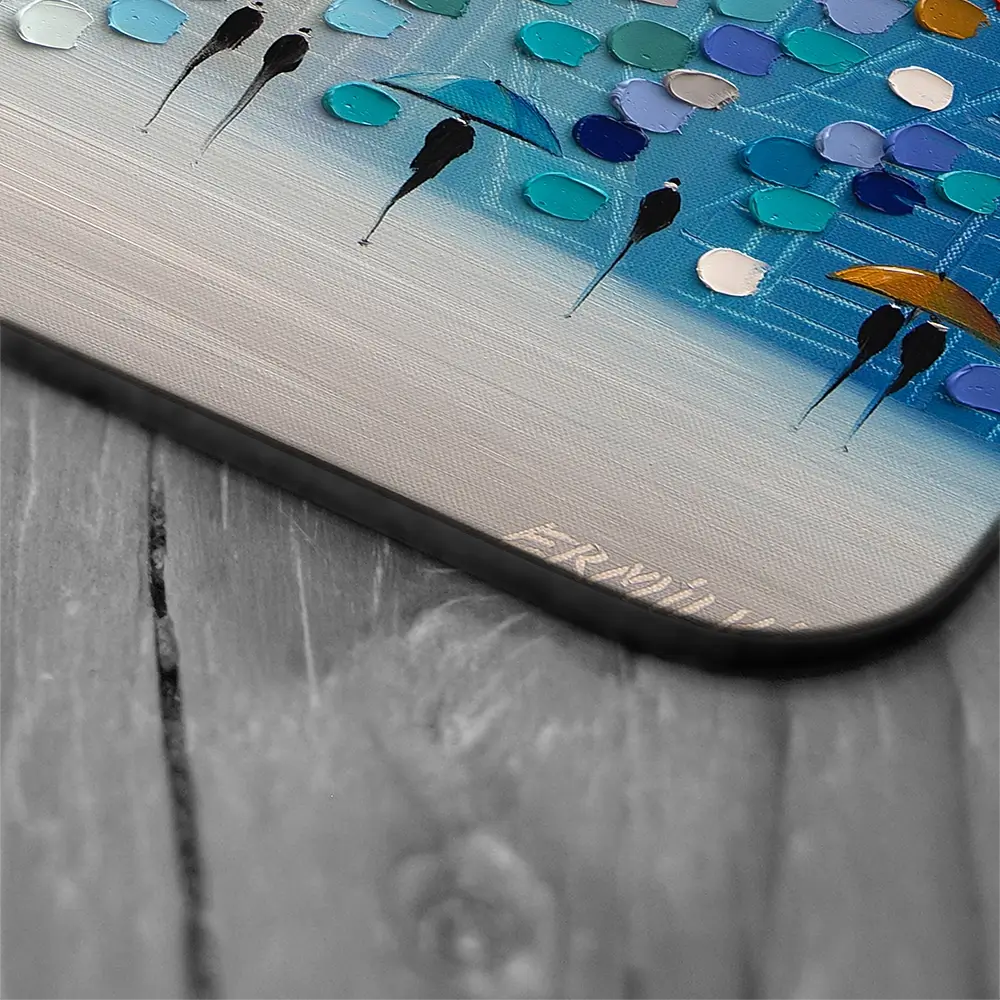 Dancing Umbrellas Coaster Set Dancing Umbrellas Coaster Set wall art product Ekaterina Ermilkina