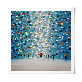 Dancing Umbrellas Square Art Print Dancing Umbrellas Square Art Print wall art product Ekaterina Ermilkina