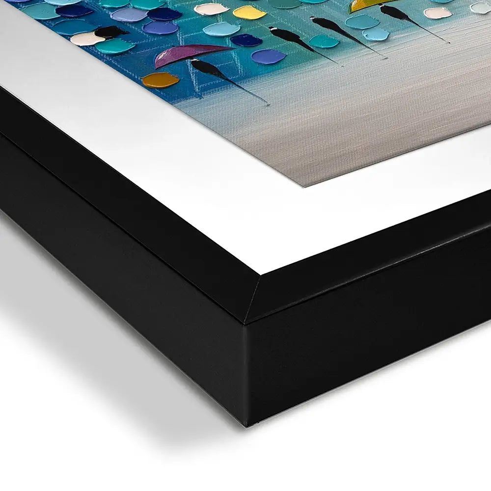 Dancing Umbrellas Square Framed Art Print Dancing Umbrellas Square Framed Art Print wall art product Ekaterina Ermilkina