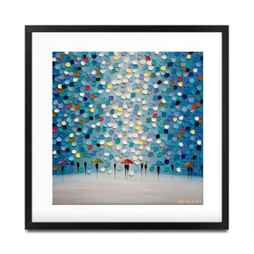 Dancing Umbrellas Square Framed Art Print Dancing Umbrellas Square Framed Art Print wall art product Ekaterina Ermilkina