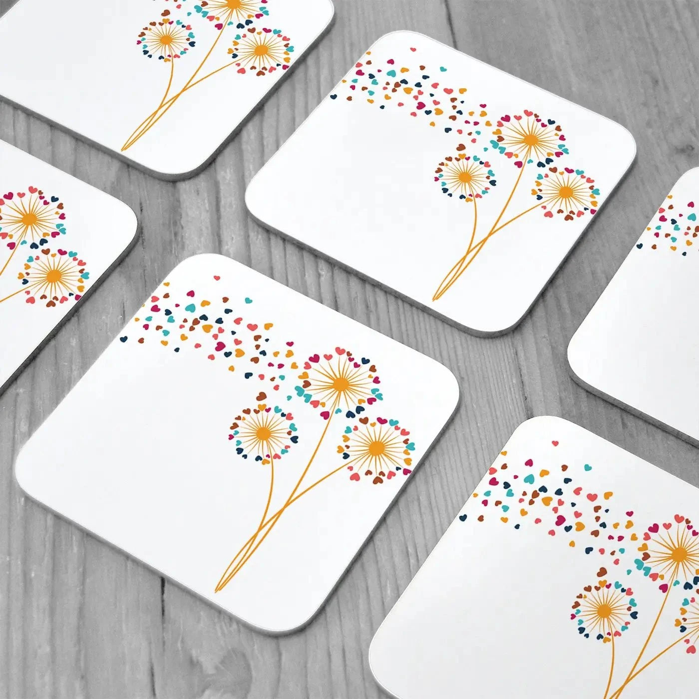 Dandelion Hearts Coaster Set Dandelion Hearts Coaster Set wall art product Sunward Art / Shutterstock