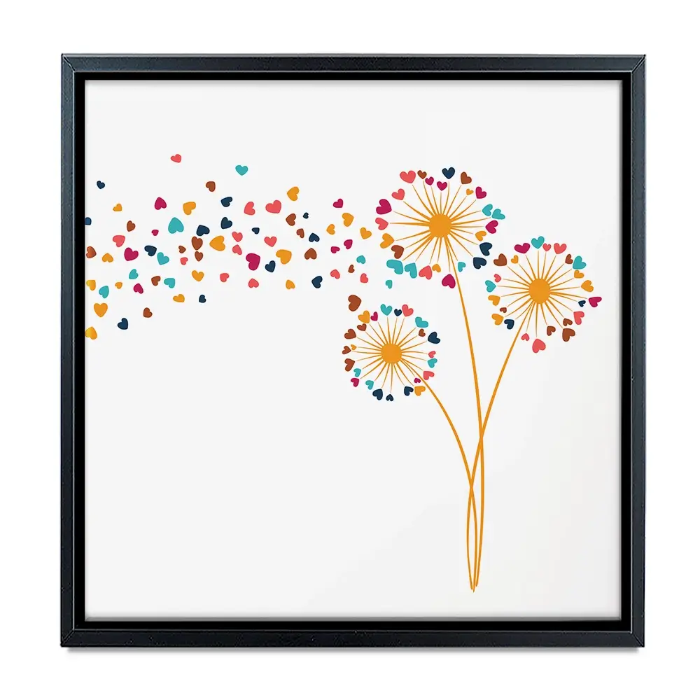 Dandelion Hearts Square Canvas Print Dandelion Hearts Square Canvas Print wall art product Art Print Shop