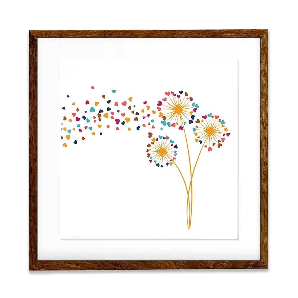 Dandelion Hearts Square Framed Art Print Dandelion Hearts Square Framed Art Print wall art product Sunward Art / Shutterstock