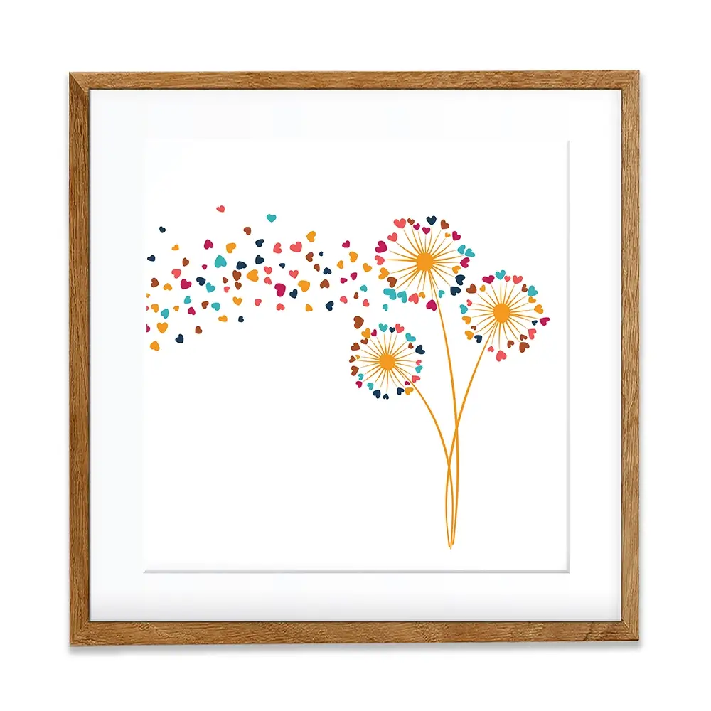Dandelion Hearts Square Framed Art Print Dandelion Hearts Square Framed Art Print wall art product Sunward Art / Shutterstock