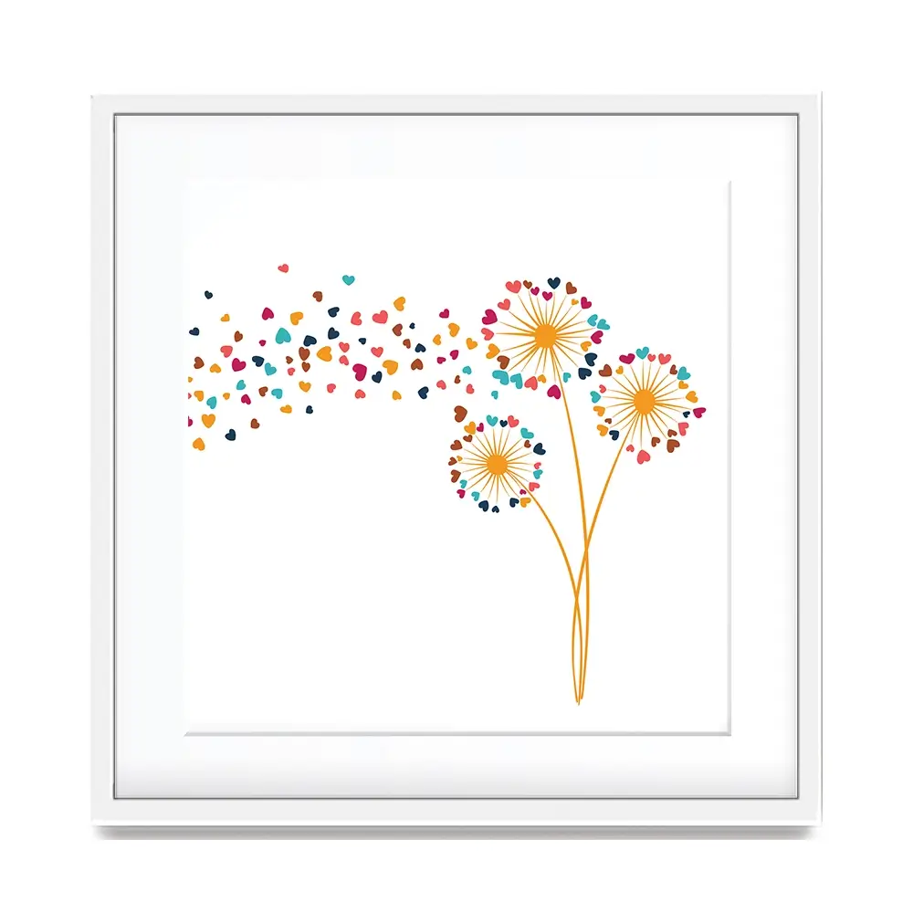 Dandelion Hearts Square Framed Art Print Dandelion Hearts Square Framed Art Print wall art product Sunward Art / Shutterstock