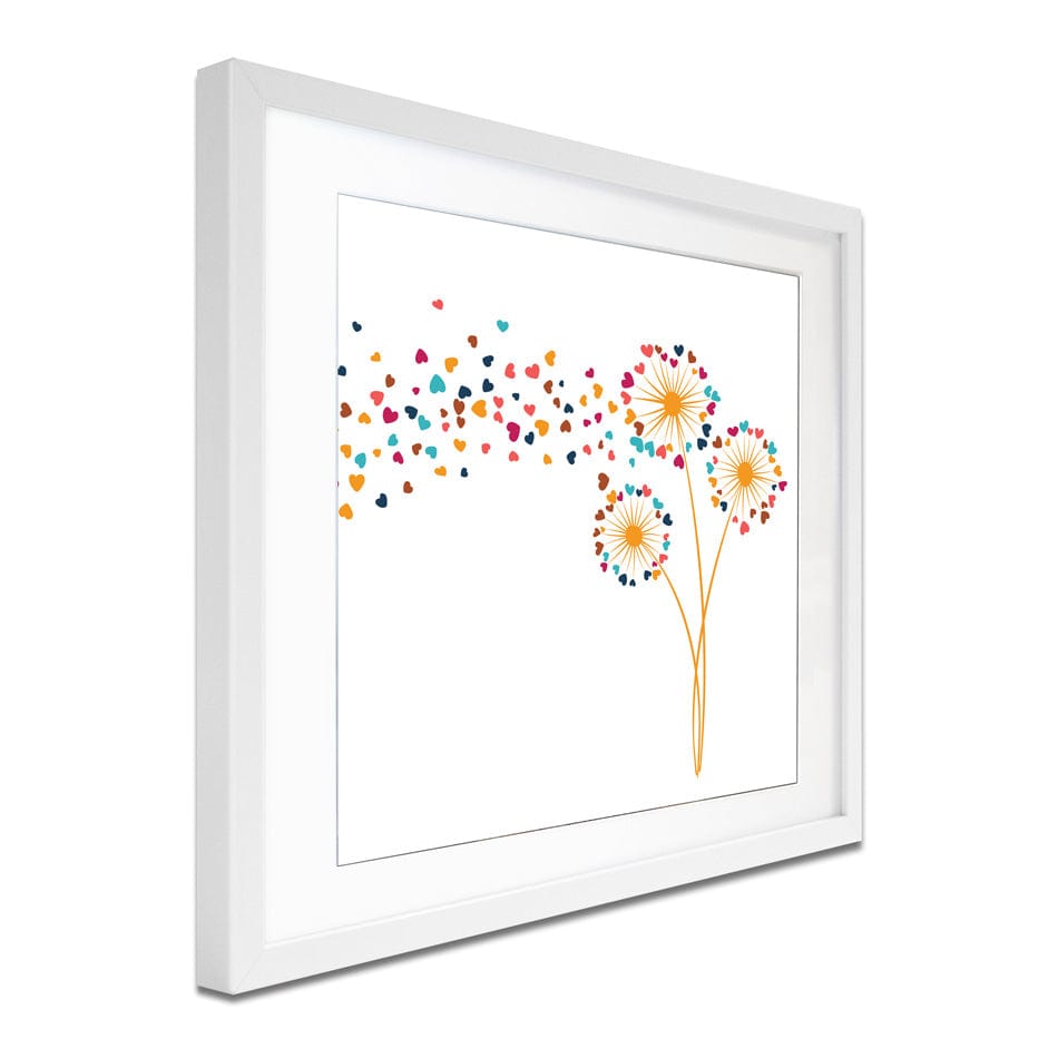Dandelion Hearts Square Framed Art Print wall art product Sunward Art / Shutterstock